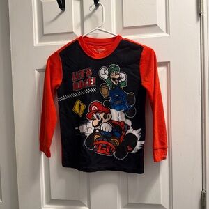 Mario Kart Kids Long Sleeve Tee - Black and Red